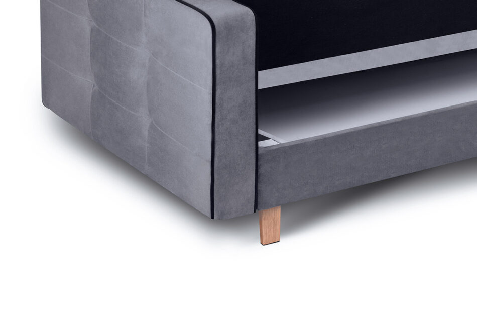 DOZER 3-Sitzer Sofa mit Schlaffunktion grau grau/schwarz - Foto 6