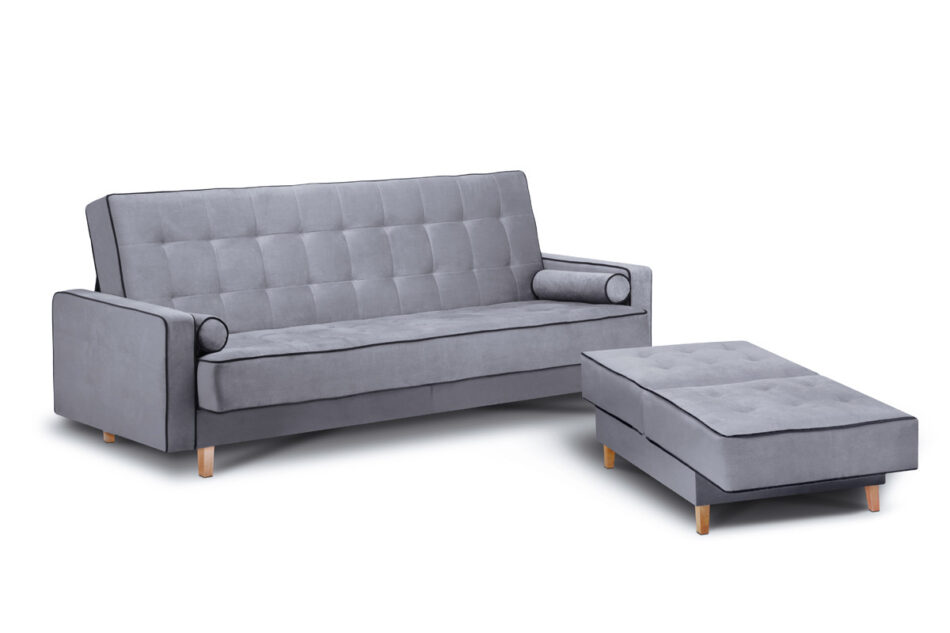 DOZER 3-Sitzer Sofa mit Schlaffunktion grau grau/schwarz - Foto 2