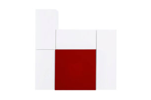 ALORE, https://konsimo.de/kollektion/alore/ Moderne Schrankwand weiß / rot weiß/glänzend weiß/glänzend rot - Foto