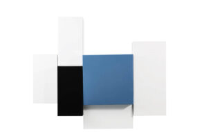 SCAVO, https://konsimo.de/kollektion/scavo/ Buntes Hängebücherregal weiß / schwarz / blau weiß/glänzend weiß/glänzend blau/glänzend schwarz - Foto