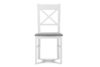 CRAM Einfacher Buchenholzstuhl mit geflochtener grauer Polsterung weiß/hellgrau - Foto 2