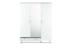 FRISK Weißer Kleiderschrank mit Spiegel im skandinavischen Stil weiß / eiche natur - Foto 9