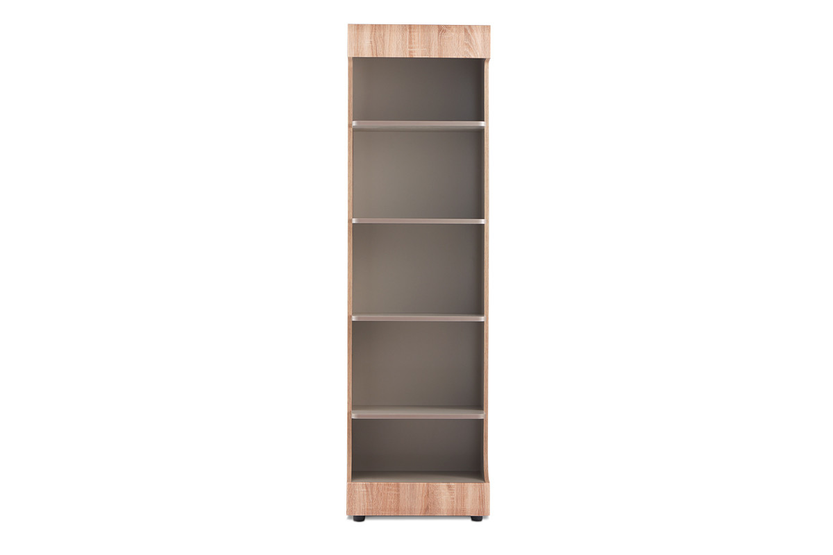 Bücherregal mit Regalen im skandinavischen Stil 55 cm Eiche grau