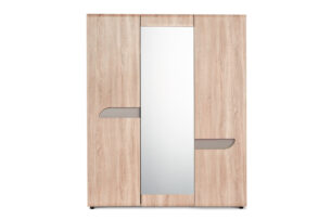 AVERO, https://konsimo.de/kollektion/avero/ Kleiderschrank mit Spiegel im skandinavischen Stil Eiche grau eiche/grau-beige - Foto