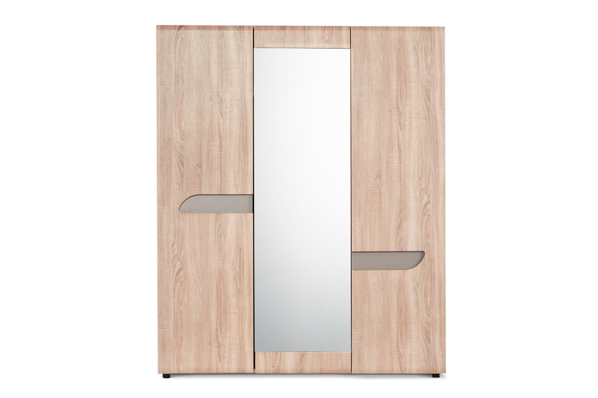 Kleiderschrank mit Spiegel im skandinavischen Stil Eiche grau