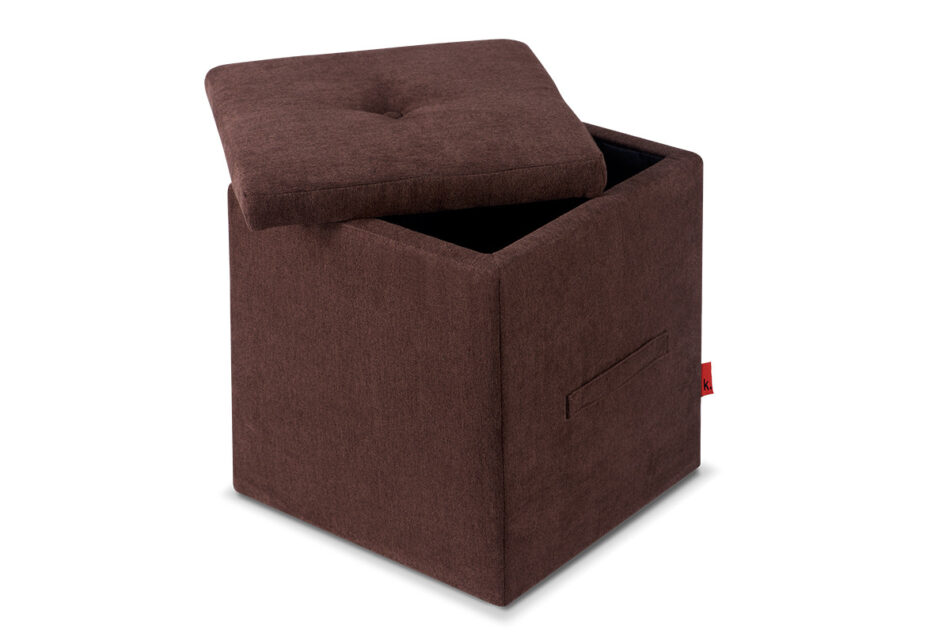 GRIDI Cube Pouffe mit Aufbewahrungsbox braun braun - Foto 1