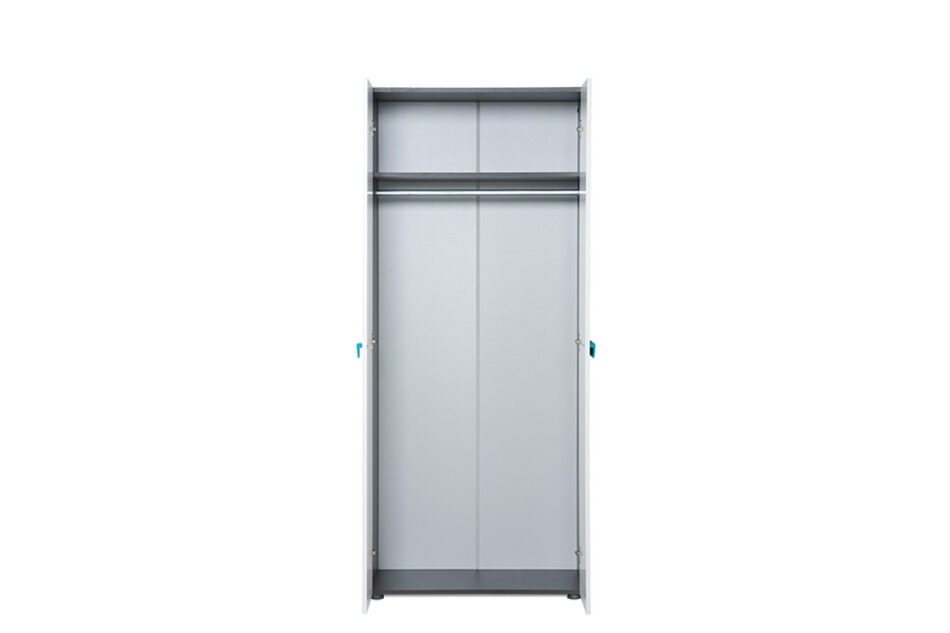 SHIBU Kinderkleiderschrank mit Stange graphit/weiß/blau - Foto 2
