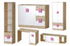 CAMBI Farbiges Kinderzimmermöbel-Set 5 Elemente weiß / Eiche hell / rosa weiß/helle eiche/rosa - Foto 1