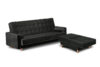 DOZER 3-Sitzer Sofa mit Schlaffunktion schwarz schwarz/grau - Foto 8