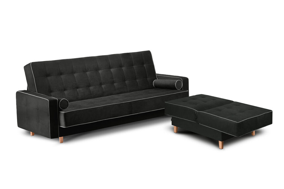 DOZER 3-Sitzer Sofa mit Schlaffunktion schwarz schwarz/grau - Foto 7