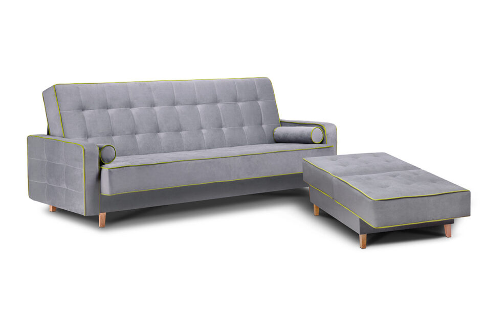 DOZER 3-Sitzer Sofa mit Schlaffunktion bunt grau/grün - Foto 7