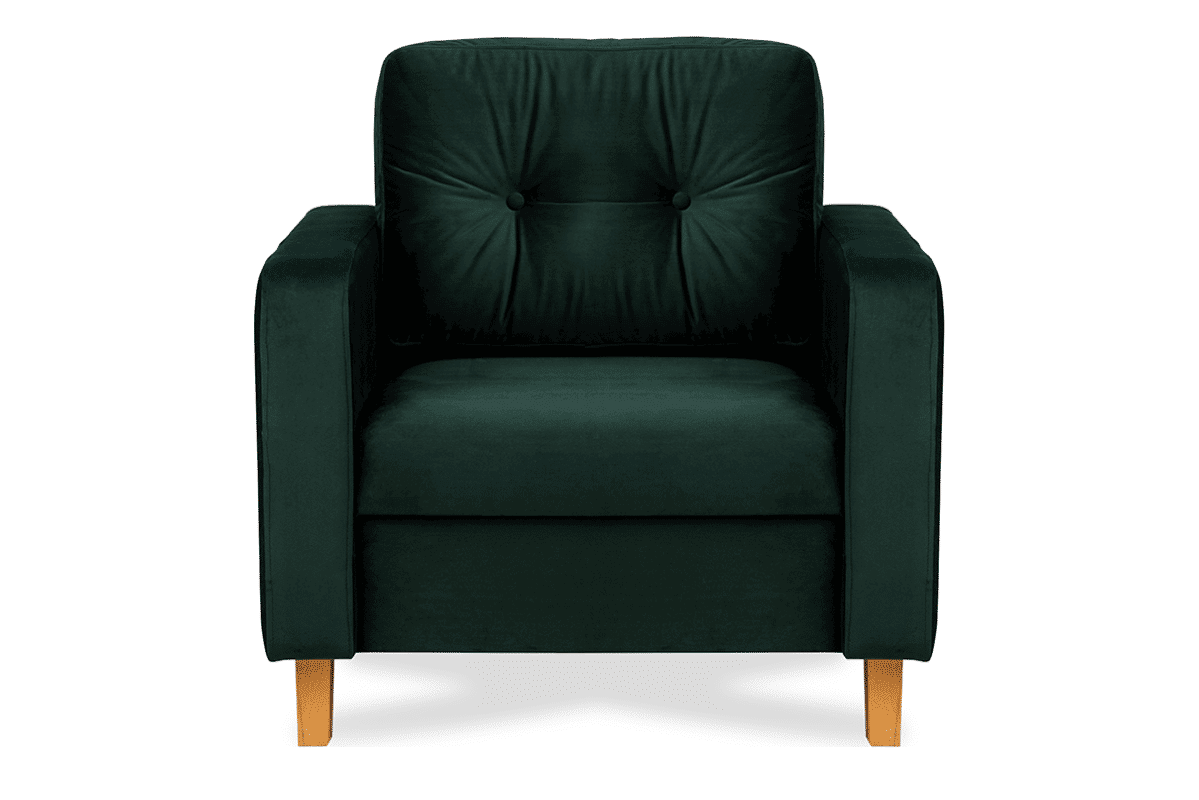 Flaschengrüner Samt-Sessel für das Wohnzimmer