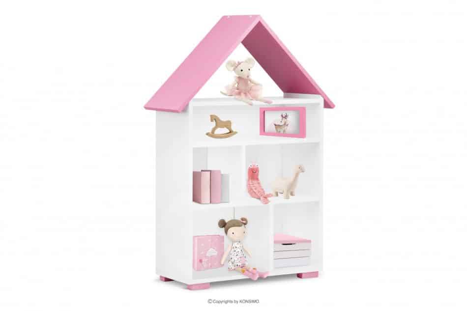 PABIS Bücherregal für ein Mädchen weiß weiß/rosa - Foto 5