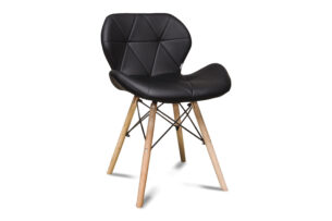 TRIGO, https://konsimo.de/kollektion/trigo/ Skandinavischer Stuhl auf Holzgestell schwarzes Kunstleder schwarz - Foto