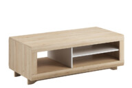 Couchtisch mit Einlegeböde für das Wohnzimmer weiß / Buche
