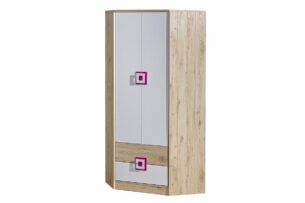 CAMBI, https://konsimo.de/kollektion/cambi/ Farbiger Eckschrank für Kinderzimmer weiß / helle Eiche / rosa weiß/helle eiche/rosa - Foto