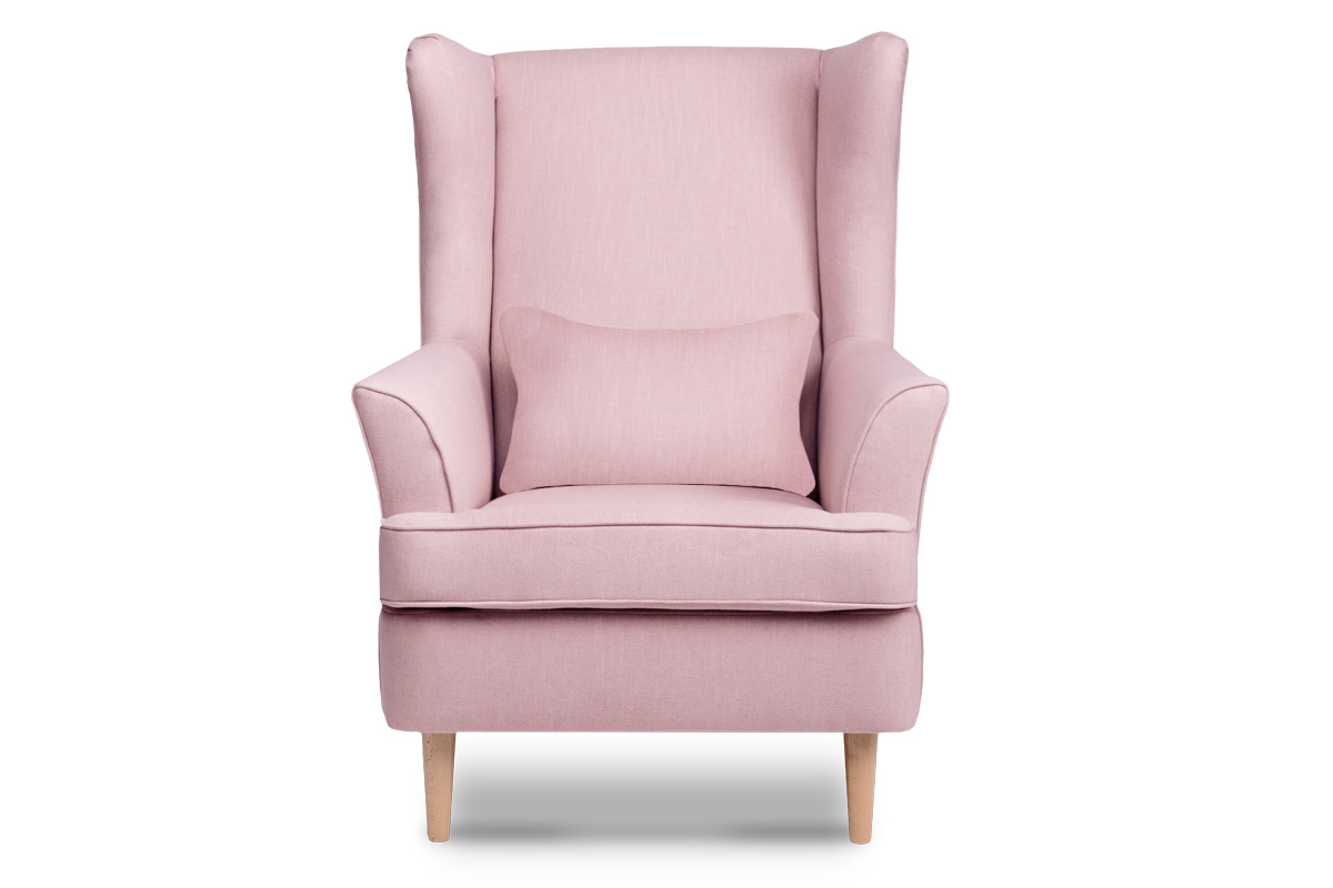 Skandinavischer Sessel Puderrosa auf Beinen