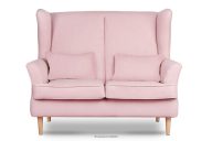 Skandinavisches Zweisitzer-Sofa puderrosa auf Beinen