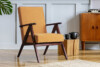 NASET Zeitloses Design gelber Sessel gelb/dunkle walnuss - Foto 2