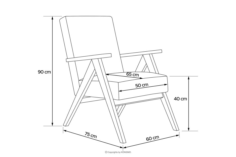 NASET Zeitloses Design Sessel in Beige Bouclé beige/helle eiche - Foto 8