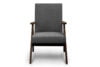 NASET Zeitloses Design grauer Sessel grau/dunkle walnuss - Foto 1