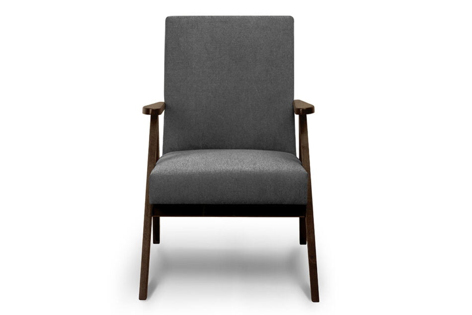 NASET Zeitloses Design grauer Sessel grau/dunkle walnuss - Foto 0