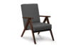NASET Zeitloses Design grauer Sessel grau/dunkle walnuss - Foto 3