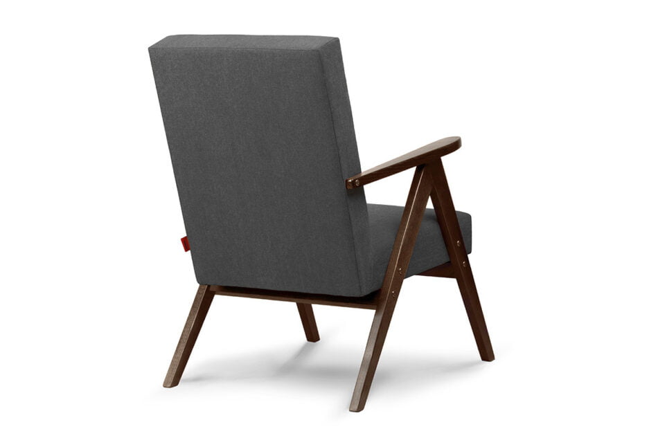 NASET Zeitloses Design grauer Sessel grau/dunkle walnuss - Foto 4