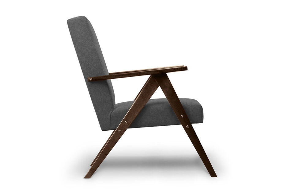 NASET Zeitloses Design grauer Sessel grau/dunkle walnuss - Foto 3