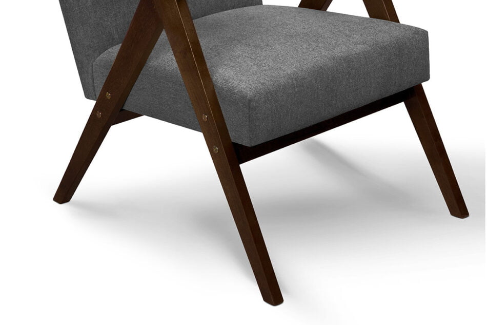 NASET Zeitloses Design grauer Sessel grau/dunkle walnuss - Foto 5