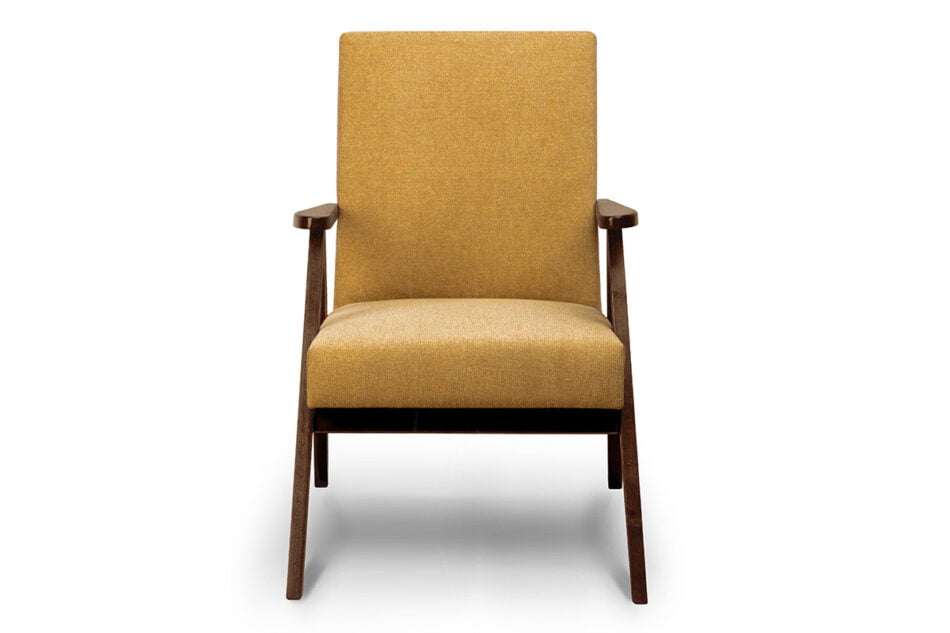 NASET Zeitloses Design gelber Sessel gelb/dunkle walnuss - Foto 0
