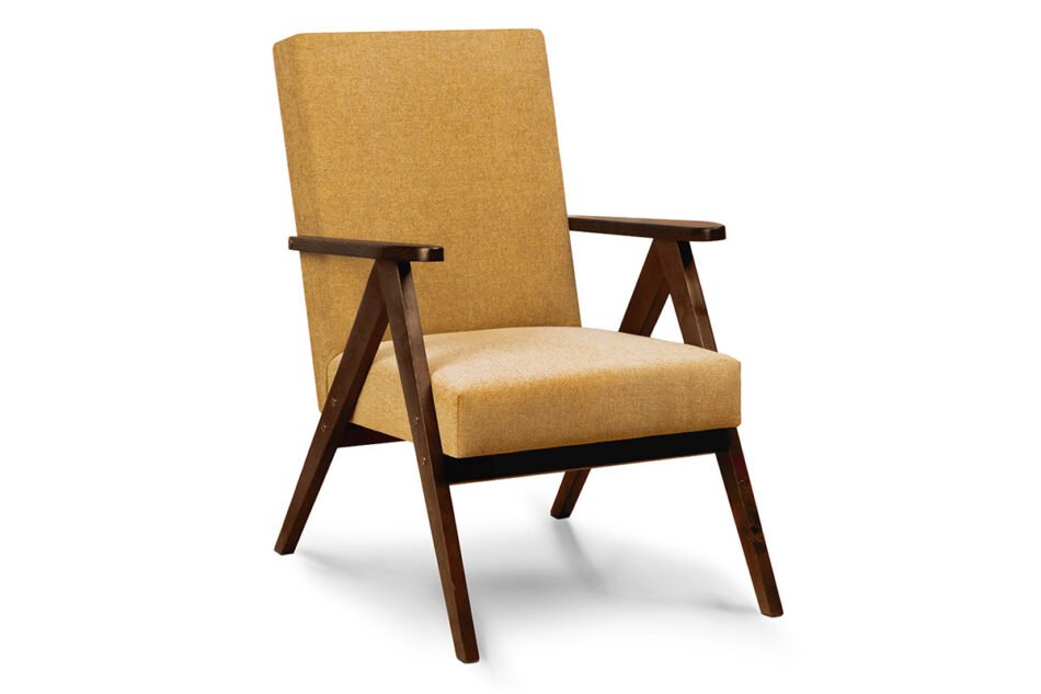 NASET Zeitloses Design gelber Sessel gelb/dunkle walnuss - Foto 2