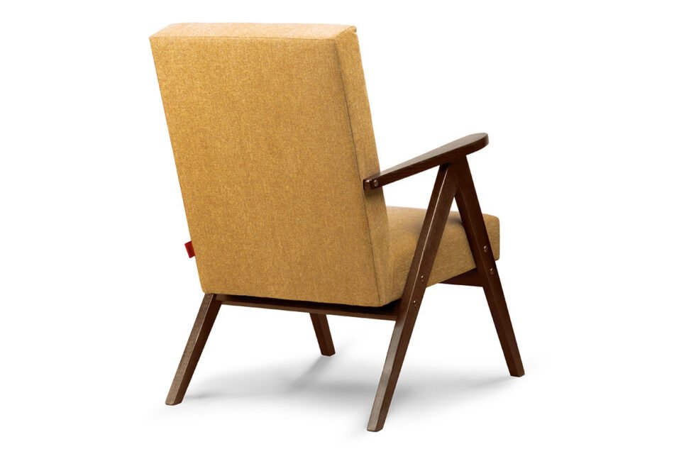NASET Zeitloses Design gelber Sessel gelb/dunkle walnuss - Foto 4