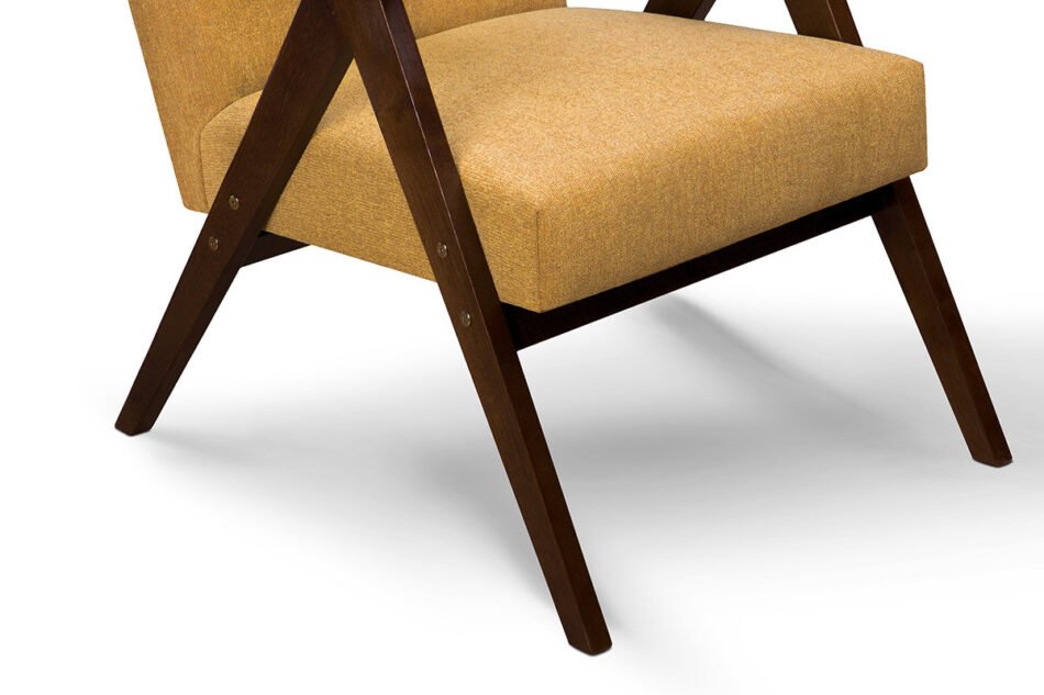 NASET Zeitloses Design gelber Sessel gelb/dunkle walnuss - Foto 5