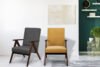 NASET Zeitloses Design gelber Sessel gelb/dunkle walnuss - Foto 9