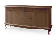 Große 165 cm große Vintage-Kommode dunkle Eiche