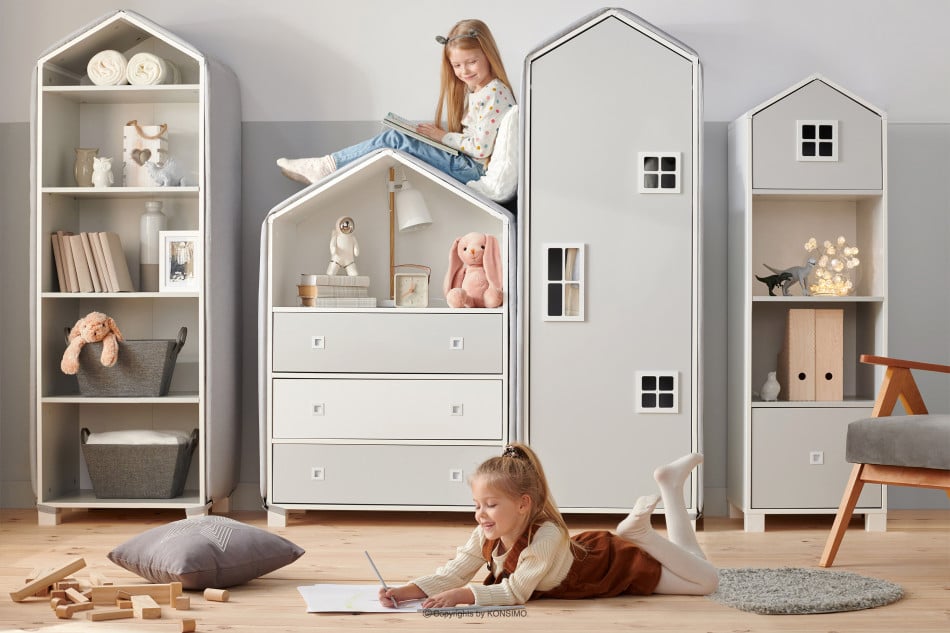 MIRUM Mädchen-Ferienhaus-Möbel-Set grau 6 Elemente weiß/grau - Foto 20