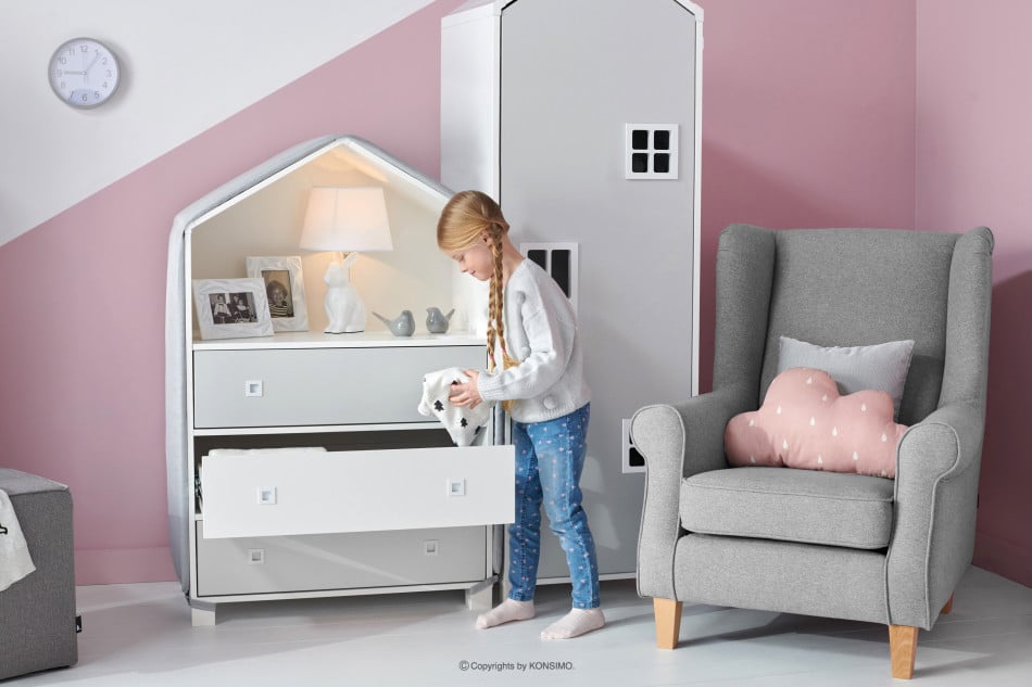 MIRUM Mädchen-Ferienhaus-Möbel-Set grau 6 Elemente weiß/grau - Foto 19