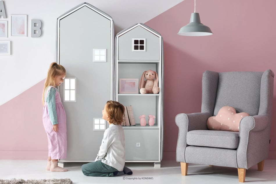 MIRUM Mädchen-Ferienhaus-Möbel-Set grau 6 Elemente weiß/grau - Foto 18