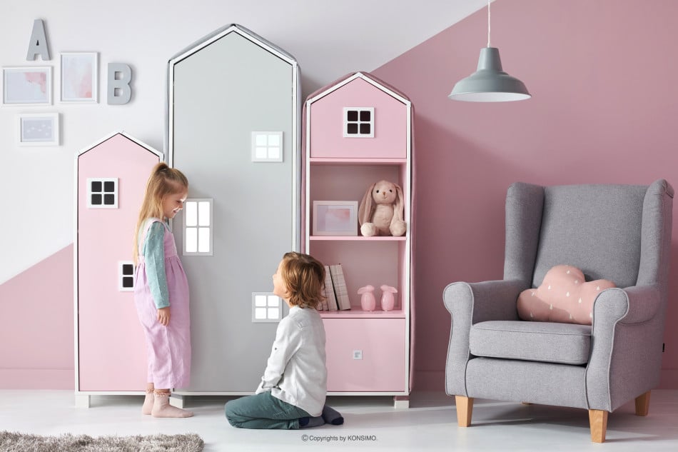 MIRUM Mädchen-Ferienhaus-Möbel-Set rosa 6 Elemente weiß/grau/rosa - Foto 19