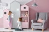 MIRUM Möbelset Mädchenhäuser rosa 4 Elemente weiß/grau/rosa - Foto 16