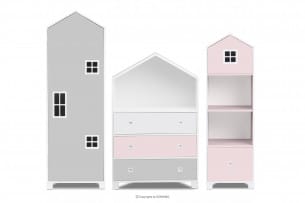 MIRUM, https://konsimo.de/kollektion/mirum/ Mädchenmöbel-Set Cottages rosa 3 Elemente weiß/rosa/grau - Foto