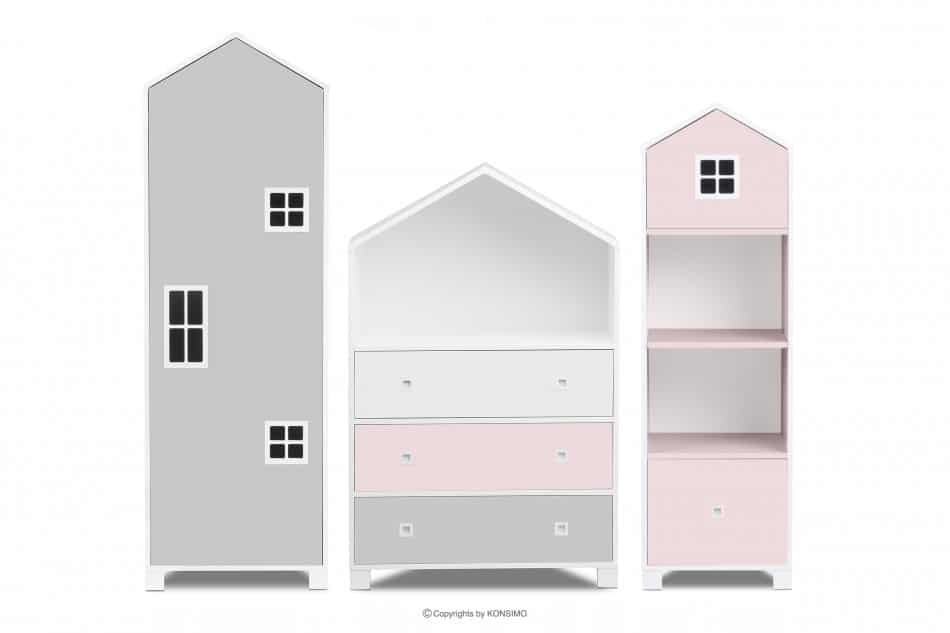 MIRUM Mädchenmöbel-Set Cottages rosa 3 Elemente weiß/rosa/grau - Foto 0