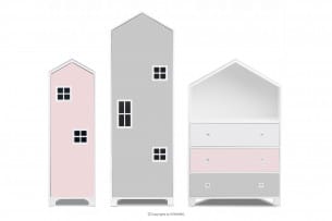 MIRUM, https://konsimo.de/kollektion/mirum/ Möbelset für Mädchen im Landhausstil rosa 3 Elemente weiß/rosa/grau - Foto
