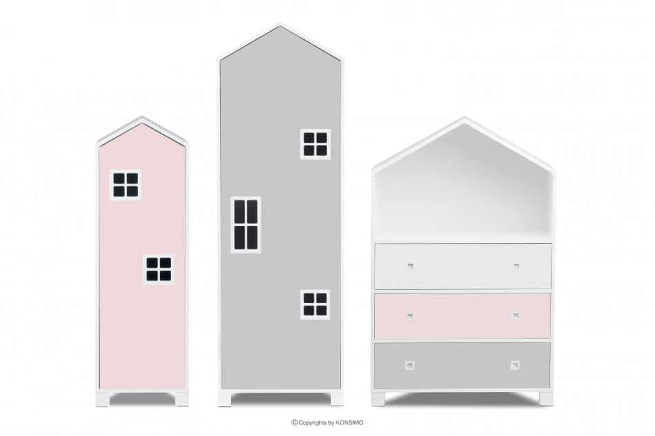 MIRUM Möbelset für Mädchen im Landhausstil rosa 3 Elemente weiß/rosa/grau - Foto 0