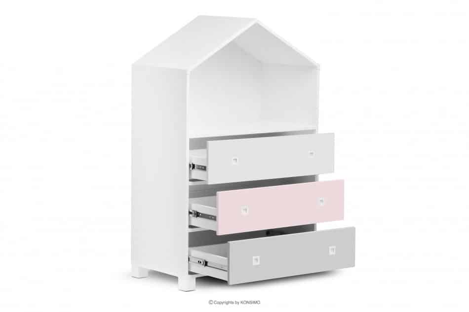 MIRUM Möbelset für Mädchen im Landhausstil rosa 3 Elemente weiß/rosa/grau - Foto 4