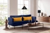GANZO 3-Sitzer Sofa für Wohnzimmer mit Kissen blau marineblau/gelb - Foto 2