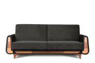 Schlafsofa aus grauem Velours