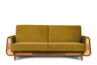 Schlafsofa aus gelbem Velours