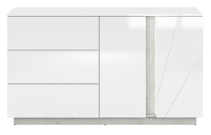 HOSTA, https://konsimo.de/kollektion/hosta/ Große glänzende weiße Kommode im Glamour-Stil weißer glanz - Foto